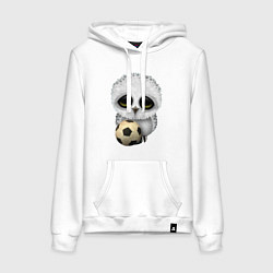 Толстовка-худи хлопковая женская Футбол - Сова, цвет: белый