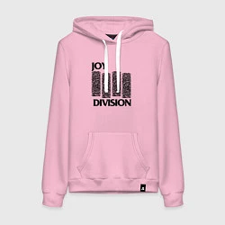 Толстовка-худи хлопковая женская Joy Division - rock, цвет: светло-розовый