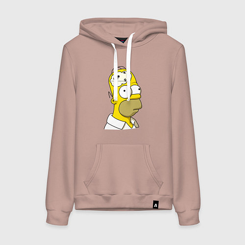 Женская толстовка-худи Гомер Симпсон - нет подключения к интернету / Пыльно-розовый – фото 1
