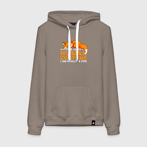 Женская толстовка-худи Это мой костюм человека - на самом деле я лиса / Утренний латте – фото 1