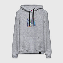 Толстовка-худи хлопковая женская Радужная Лиса, цвет: меланж