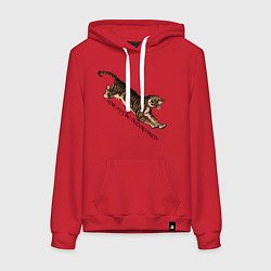 Толстовка-худи хлопковая женская Tiger Look, цвет: красный
