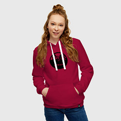Толстовка-худи хлопковая женская Bon Jovi rock, цвет: маджента — фото 2