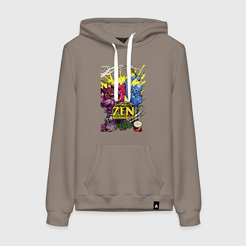 Женская толстовка-худи Zen - intergalactic ninja / Утренний латте – фото 1