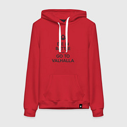 Толстовка-худи хлопковая женская Go to Valhalla, цвет: красный