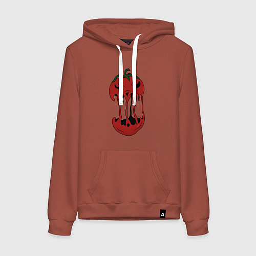 Женская толстовка-худи Агрессивный красный помидор / Кирпичный – фото 1