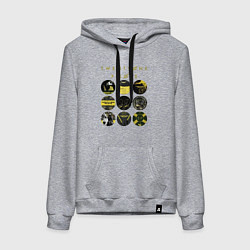 Толстовка-худи хлопковая женская Twenty One Pilots коллаж, цвет: меланж
