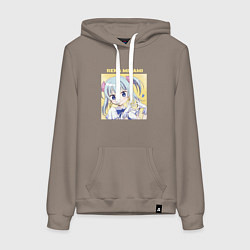 Толстовка-худи хлопковая женская Рэна Минами - Записи о магии Девочка-волшебница Ма, цвет: утренний латте