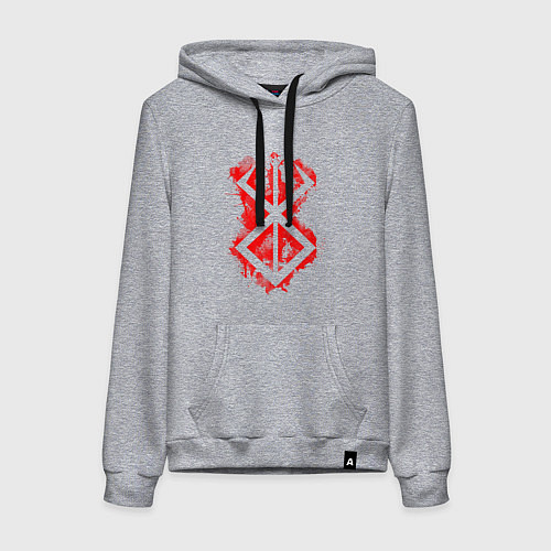 Женская толстовка-худи Клеймо жертвы - брызги - гатс / Меланж – фото 1