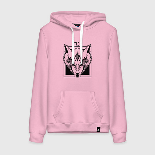 Женская толстовка-худи Демон Лисы / Светло-розовый – фото 1