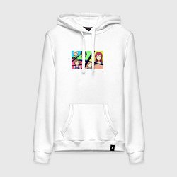 Толстовка-худи хлопковая женская Повелитель тьмы на подработке - Персонажи из аниме, цвет: белый