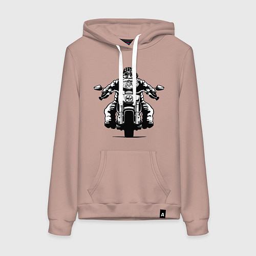 Женская толстовка-худи Wide biker / Пыльно-розовый – фото 1