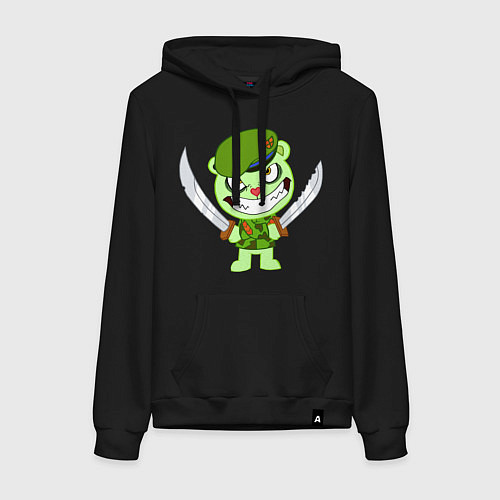 Женская толстовка-худи Angry Flippy / Черный – фото 1