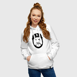 Толстовка-худи хлопковая женская Ice Cube - head, цвет: белый — фото 2
