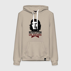 Толстовка-худи хлопковая женская Revolution hero, цвет: миндальный