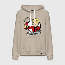 Толстовка-худи хлопковая женская Vault boy - nuka cola, цвет: миндальный