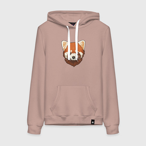 Женская толстовка-худи Голова милой красной панды / Пыльно-розовый – фото 1