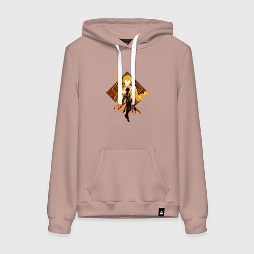 Женская толстовка-худи Силуэт Чжун Ли / Пыльно-розовый – фото 1