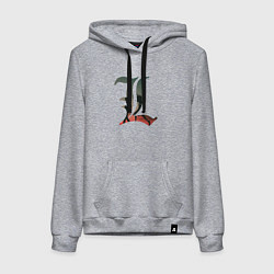 Толстовка-худи хлопковая женская Тетрадь смерти Рюк и Лайт Ягами, цвет: меланж