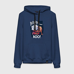 Толстовка-худи хлопковая женская Rawr boo, цвет: тёмно-синий