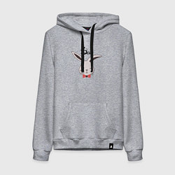 Толстовка-худи хлопковая женская Кролик - 2023, цвет: меланж