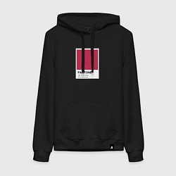 Толстовка-худи хлопковая женская Pantone Viva Mangenta - Цвет года, цвет: черный