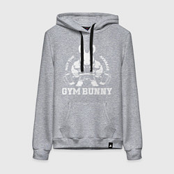 Толстовка-худи хлопковая женская Gym bunny powerlifting, цвет: меланж