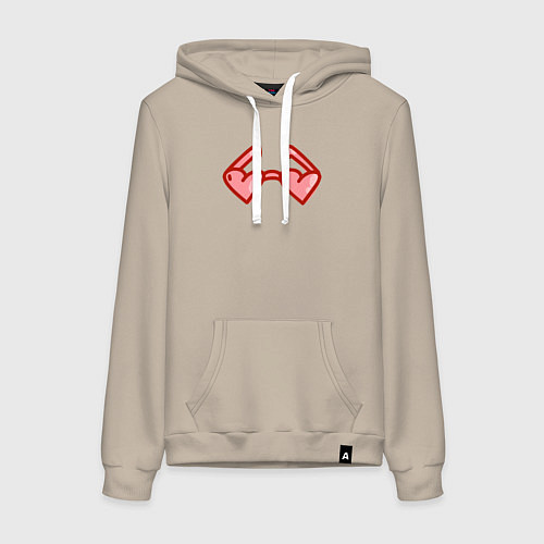 Женская толстовка-худи Любовные очки-сердечки / Миндальный – фото 1