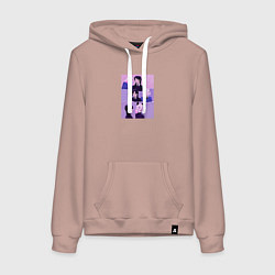 Толстовка-худи хлопковая женская Уэнздей и Энид - Wednesday, цвет: пыльно-розовый