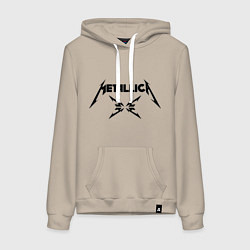 Толстовка-худи хлопковая женская Metallica, цвет: миндальный