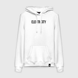 Толстовка-худи хлопковая женская Electricity, цвет: белый