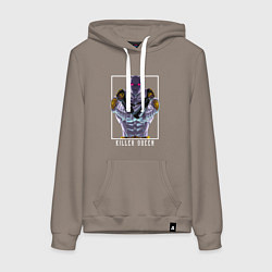 Толстовка-худи хлопковая женская Killer Queen anime, цвет: утренний латте