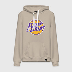 Толстовка-худи хлопковая женская Bron & Brow, цвет: миндальный