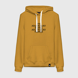Толстовка-худи хлопковая женская Im doing journalist things, цвет: горчичный