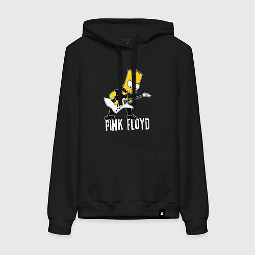 Женская толстовка-худи Pink Floyd Барт Симпсон рокер / Черный – фото 1