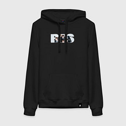 Толстовка-худи хлопковая женская BTS art, цвет: черный