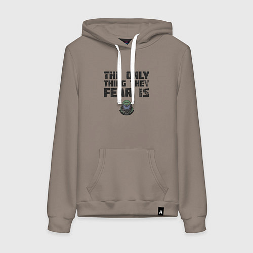 Женская толстовка-худи The only thing they fear is you doom slayer / Утренний латте – фото 1