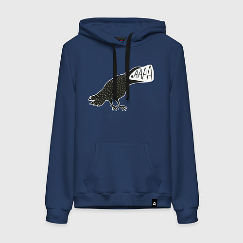 Женская толстовка-худи Кричащая ворона / Тёмно-синий – фото 1