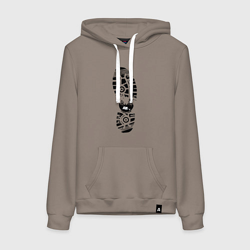 Женская толстовка-худи Туристический ботинок / Утренний латте – фото 1