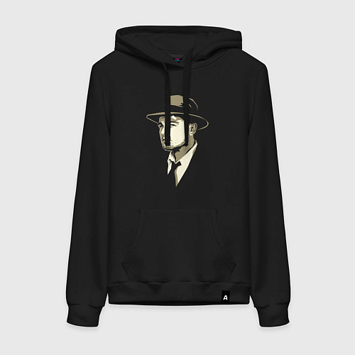 Женская толстовка-худи Дикаприо в шляпе / Черный – фото 1