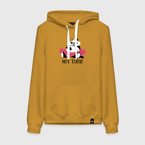 Женская толстовка-худи Ленивая панда / Горчичный – фото 1