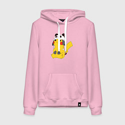 Толстовка-худи хлопковая женская Pika panda, цвет: светло-розовый