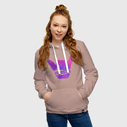 Толстовка-худи хлопковая женская Yamaster Gradient, цвет: пыльно-розовый — фото 2