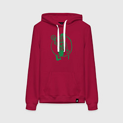 Толстовка-худи хлопковая женская Celtics man, цвет: маджента
