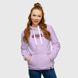 Толстовка-худи хлопковая женская Team Lakers, цвет: лаванда — фото 2