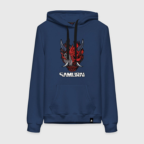 Женская толстовка-худи Samurai logo / Тёмно-синий – фото 1