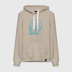 Толстовка-худи хлопковая женская Denver basket, цвет: миндальный