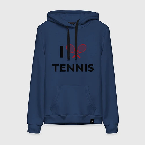 Женская толстовка-худи I Love Tennis / Тёмно-синий – фото 1