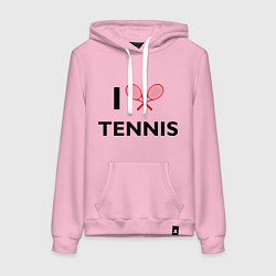 Толстовка-худи хлопковая женская I Love Tennis, цвет: светло-розовый