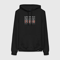 Толстовка-худи хлопковая женская Lights out white, цвет: черный